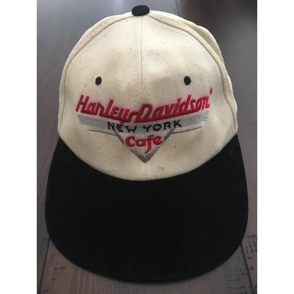 Harley-Davidson Cafe New York Cap Snapback Hat VTG Licensed Stitched Ride Free